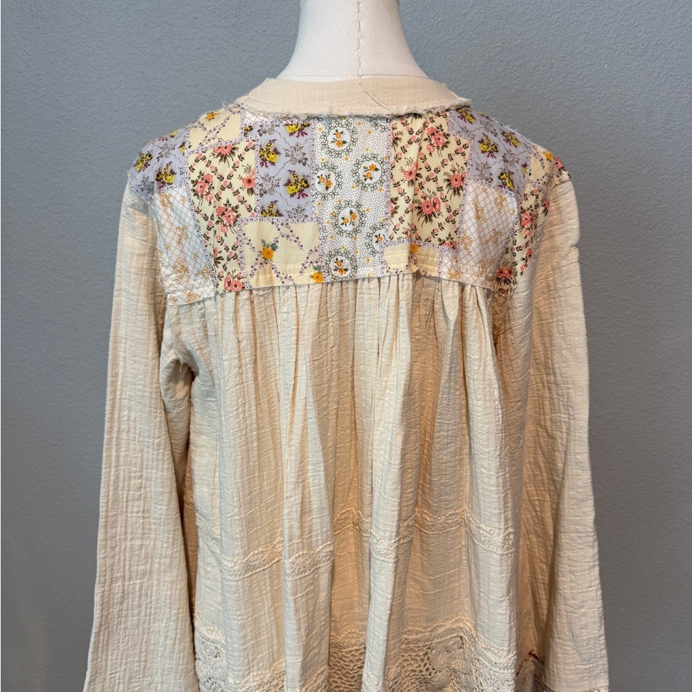 POL Cream Floral Tiered Cotton Maxi Dress - Picture 7 of 8